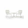 Crosley Gracie 3 Piece Metal Outdoor Conversation Seating Set - 2 Chairs and Side Table in Alabaster White KO10007WH